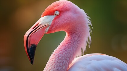 A close-up of a pink flamingo bird.