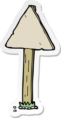 sticker of a cartoon sign post