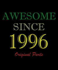 Vintage classic year 1996. Vector for birthday with star and white details on black background. Vintage birthday greeting card. Legends were born. Limited edition.