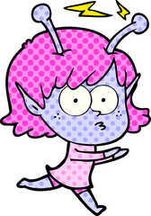 cartoon alien girl