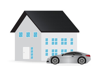 House and Car. House Real Estate Property. Saving Money for House and Car. House Loan or Mortgage Concept. 