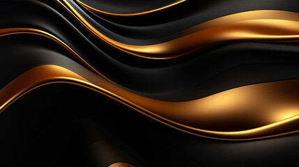 Bold black and gold background with a three-dimensional abstract touch.
