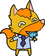 office worker fox cartoon character
