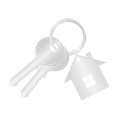 Key or House Key. Vector Illustration Isolated on White Background. 