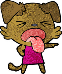 cartoon disgusted dog