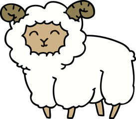 hand drawn quirky cartoon ram