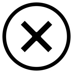 Obraz premium Cross In Thick Circle Icon