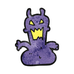 freehand textured cartoon little alien