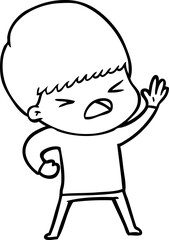 cartoon stressed man