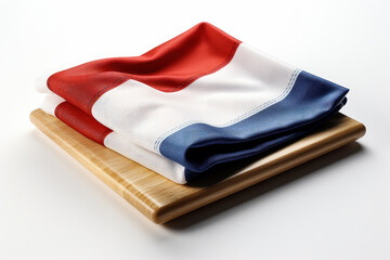 National flag of France on a white background. Generative AI.