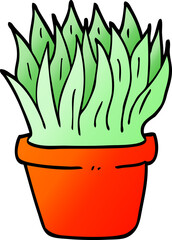 vector gradient illustration cartoon house plant