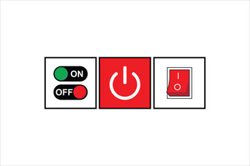 Off button vector. Flat isolated switch button. Power button vector
