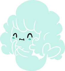 cartoon illustration kawaii cute ghost mermaid