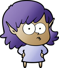 cartoon shocked elf girl