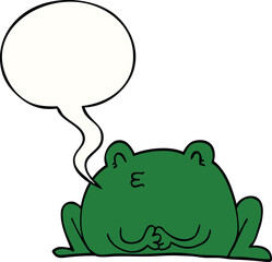 cute cartoon frog with speech bubble