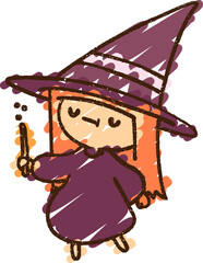 little witch doodle drawing