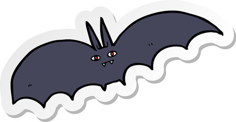sticker of a cartoon vampire bat