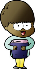 happy cartoon boy