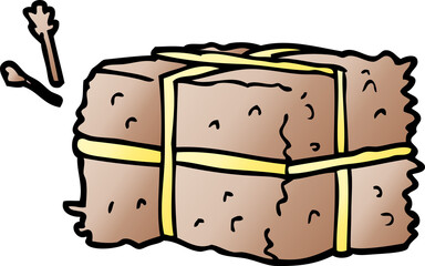 cartoon doodle bale of hay