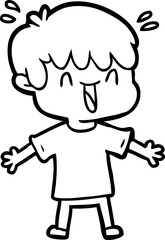 cartoon laughing boy