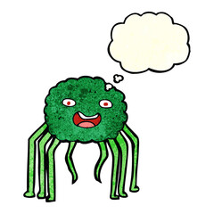 cartoon spider with thought bubble
