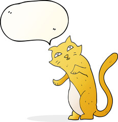 freehand drawn speech bubble cartoon cat