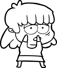 cartoon tired woman