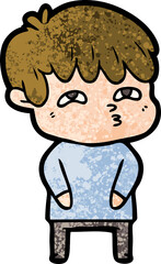 cartoon curious man