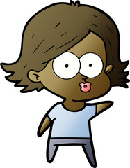 cartoon girl pouting