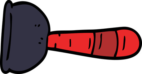 cartoon doodle toilet plunger
