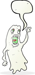 freehand drawn speech bubble cartoon ghost