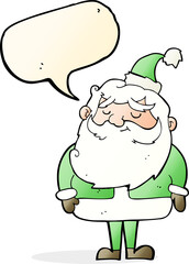 cartoon santa claus with speech bubble