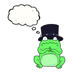 freehand drawn thought bubble cartoon wealthy toad