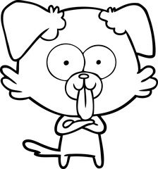 cartoon dog with tongue sticking out
