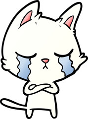 crying cartoon cat