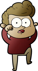 cartoon staring man