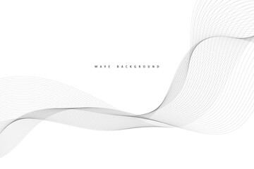 Fototapeta premium Lines for the Background. Black Stripes on a White Background. Curved Wavy Line, Smooth Stripe.