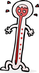 cartoon hot thermometer