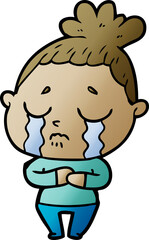 cartoon crying woman