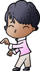 Obraz premium cartoon woman thinking