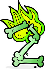 cartoon halloween bone number