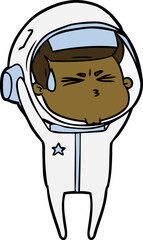 cartoon stressed astronaut