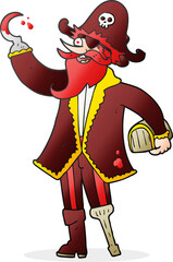 freehand drawn cartoon pirate captain