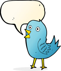 cartoon bluebird with speech bubble