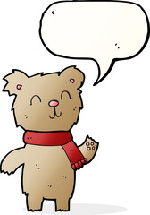 cartoon cute teddy bear with speech bubble