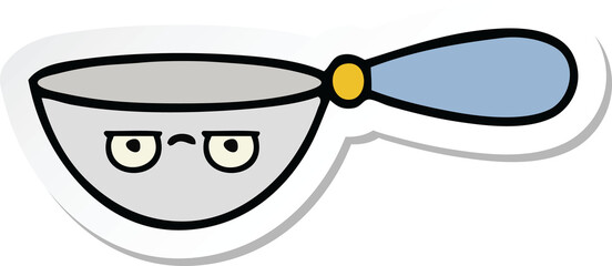 sticker of a cute cartoon measuring spoon