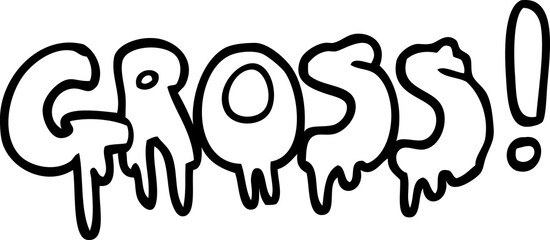 line drawing cartoon font gross