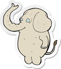 sticker of a cartoon funny elephant