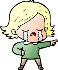 cartoon girl crying