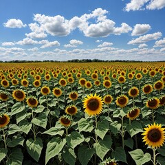 Obraz premium AI-generated sunflowers on a field